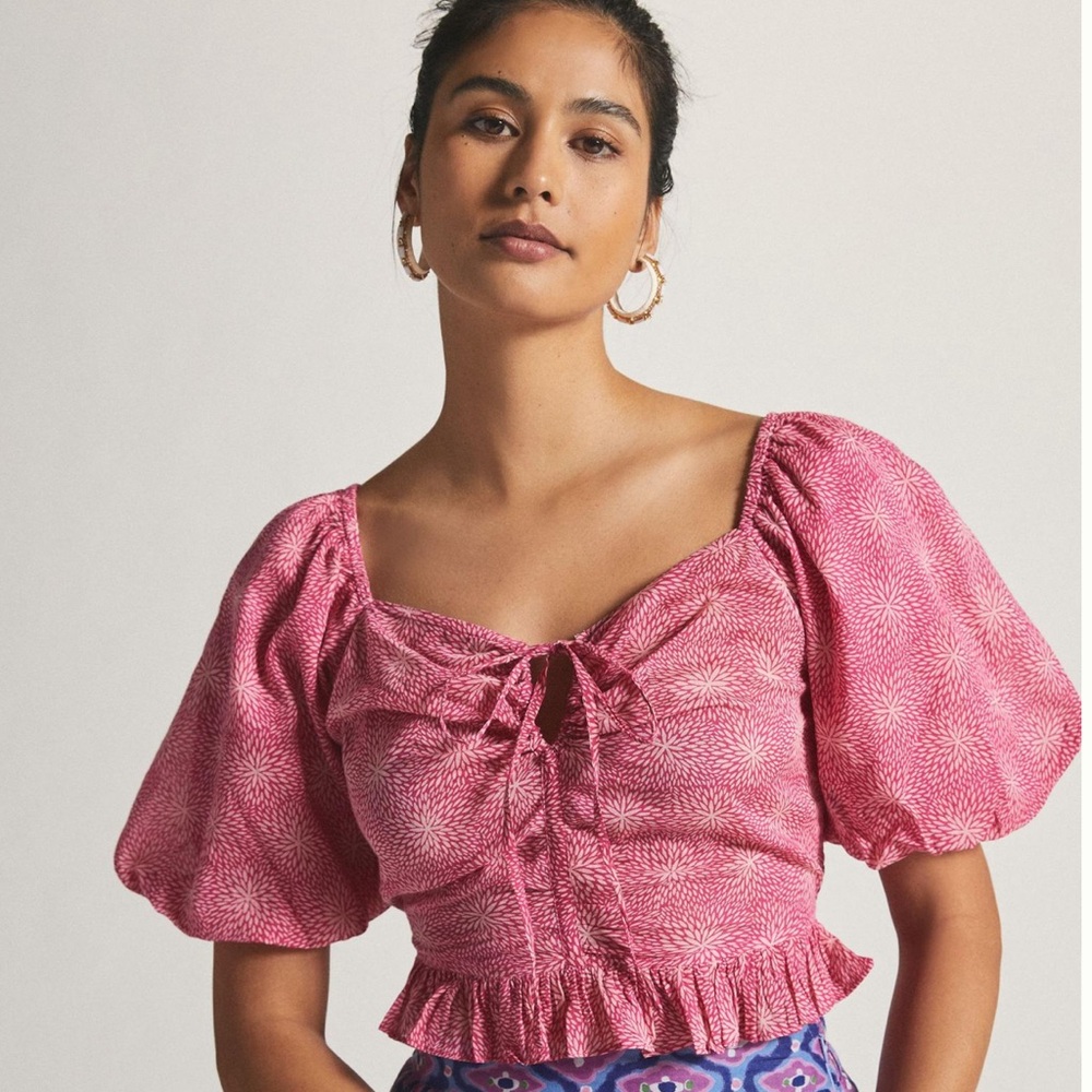 Anthropologie Puff Sleeve Top
